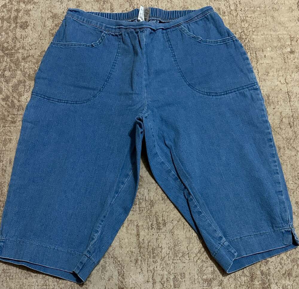 Just My Size by Hanes Women's Plus Size Denim Pull-On Bermuda Shorts